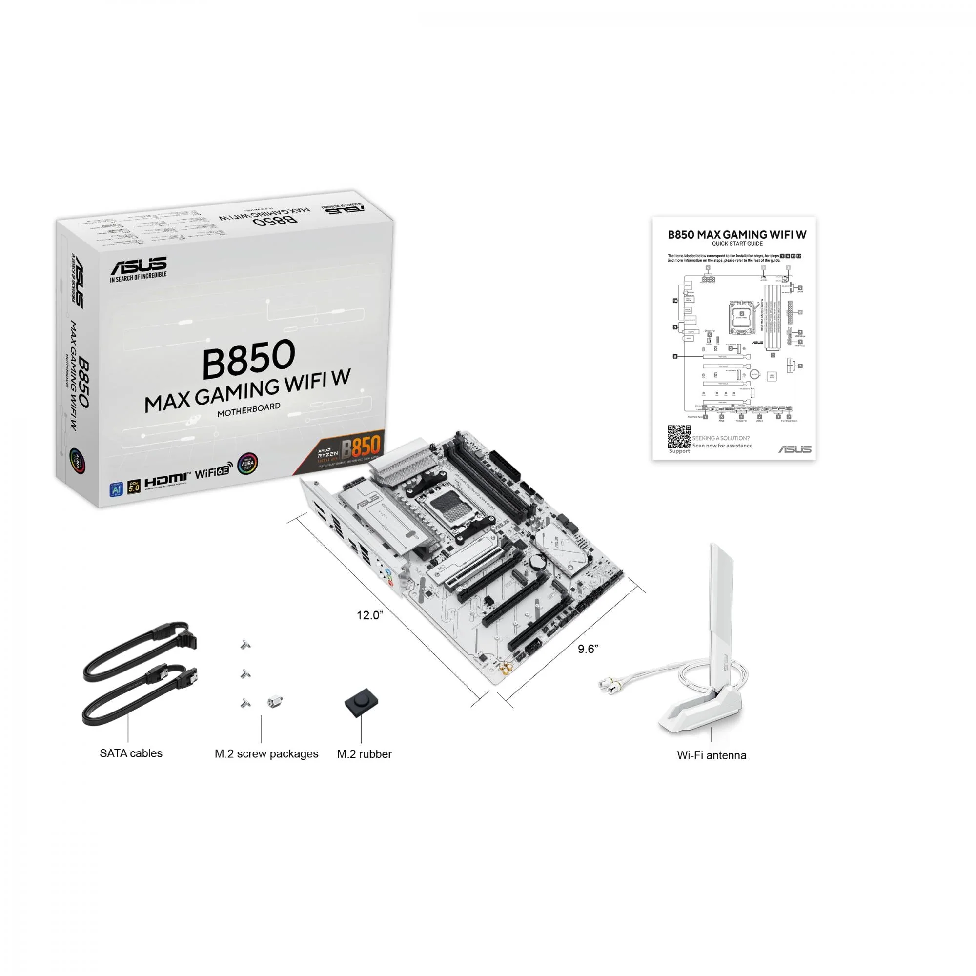 ASUS B850 MAX GAMING WIFI WHITE (ATX. B850. AM5. DDR5)