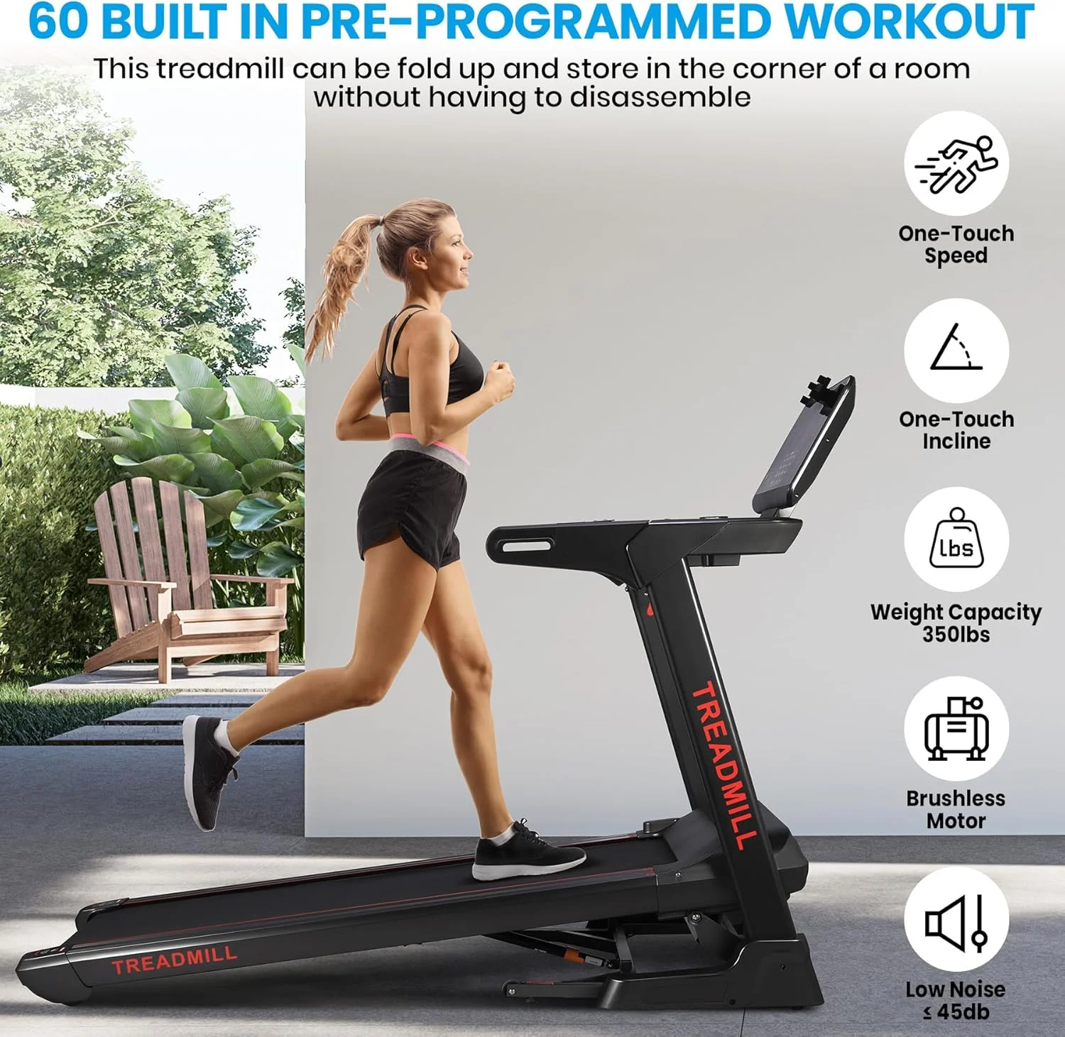 Walking Pad,Treadmill with Incline for Home Office,3.5HP Portable Desk Treadmill with 350LBS Capacity,Foldable Walking or Running Treadmill w 20