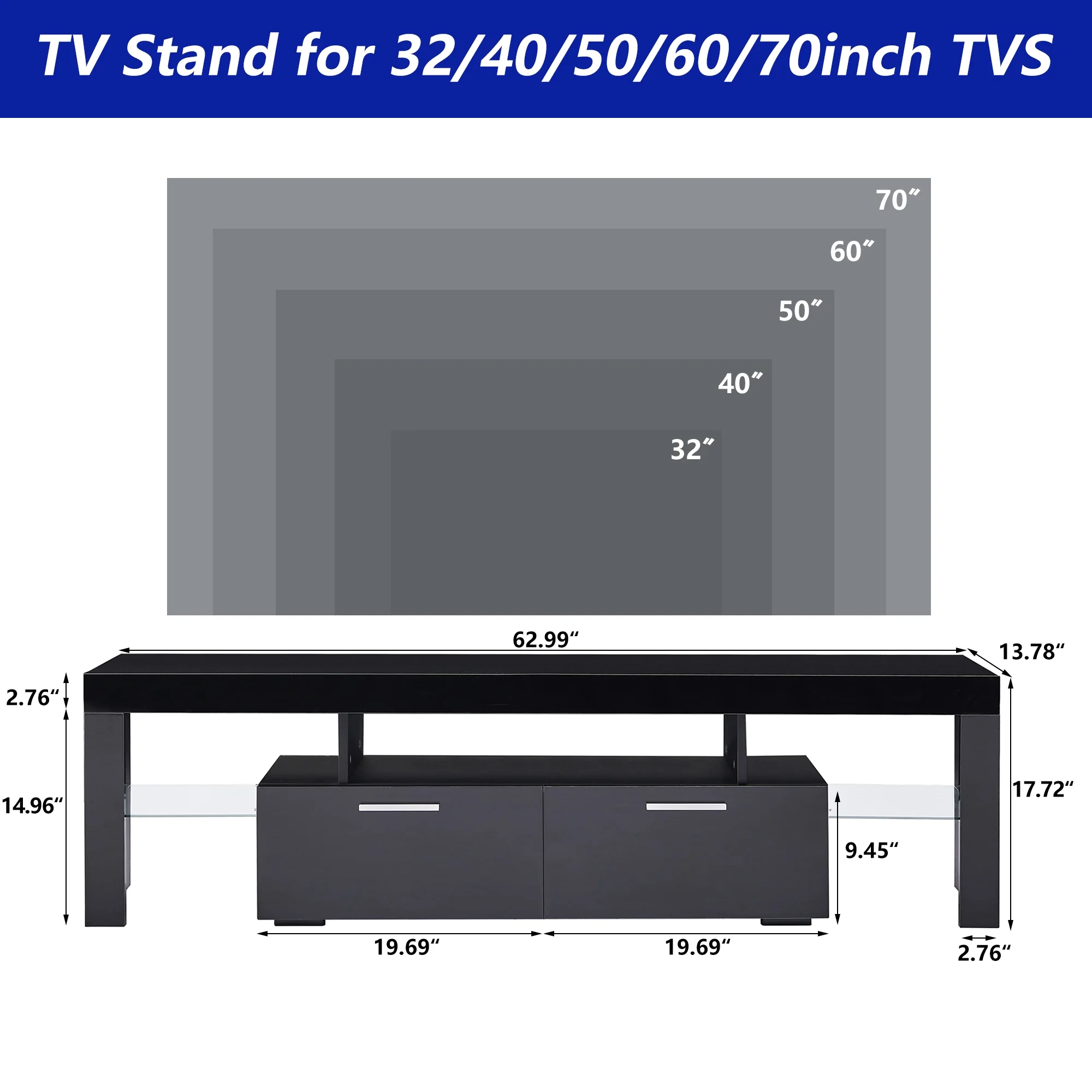 UHOMEPRO TV Stand for TV up to 70