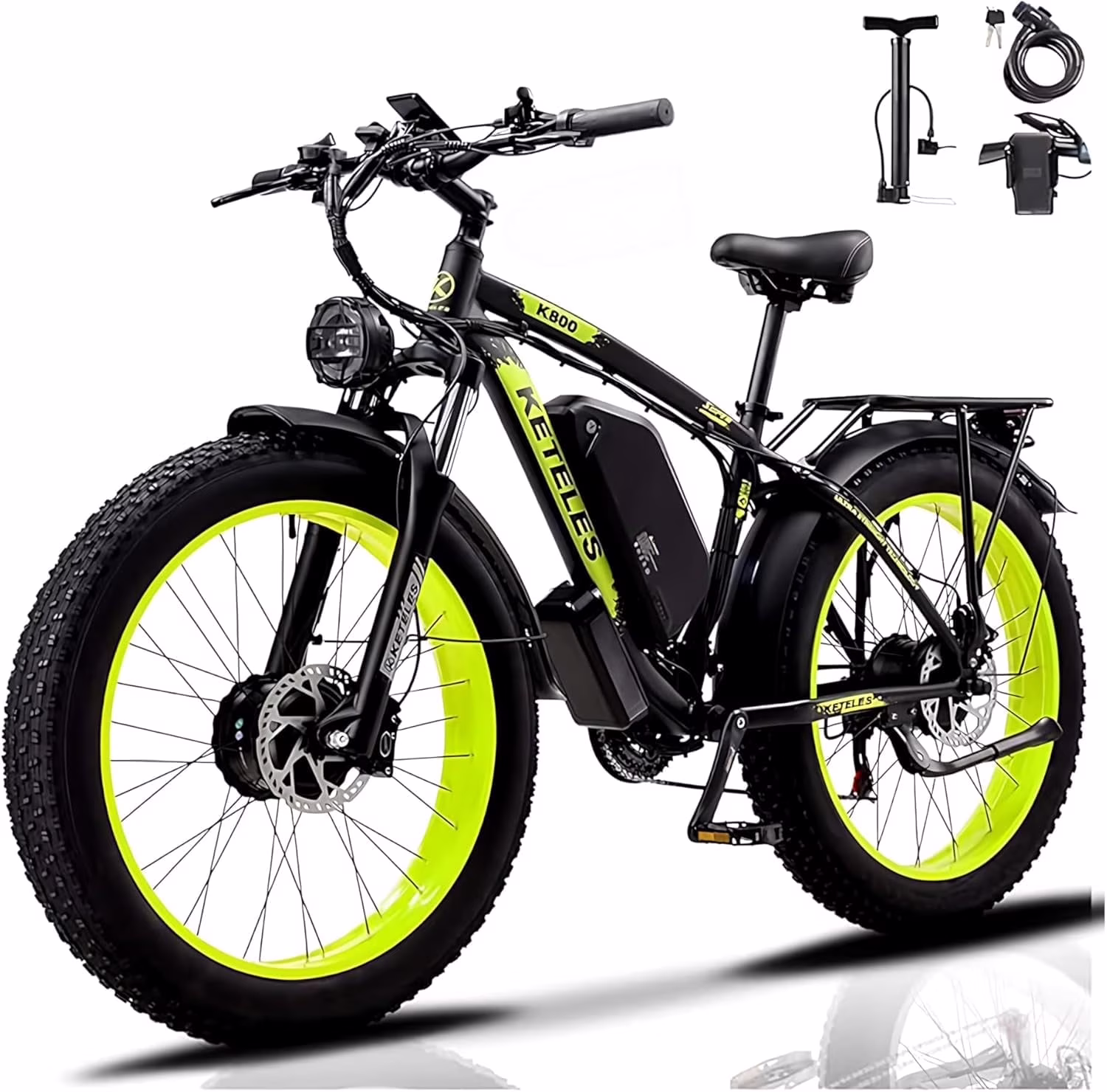 KETELES Electric Bike for Adults, Peak 4000W Dual Motor Ebike��26