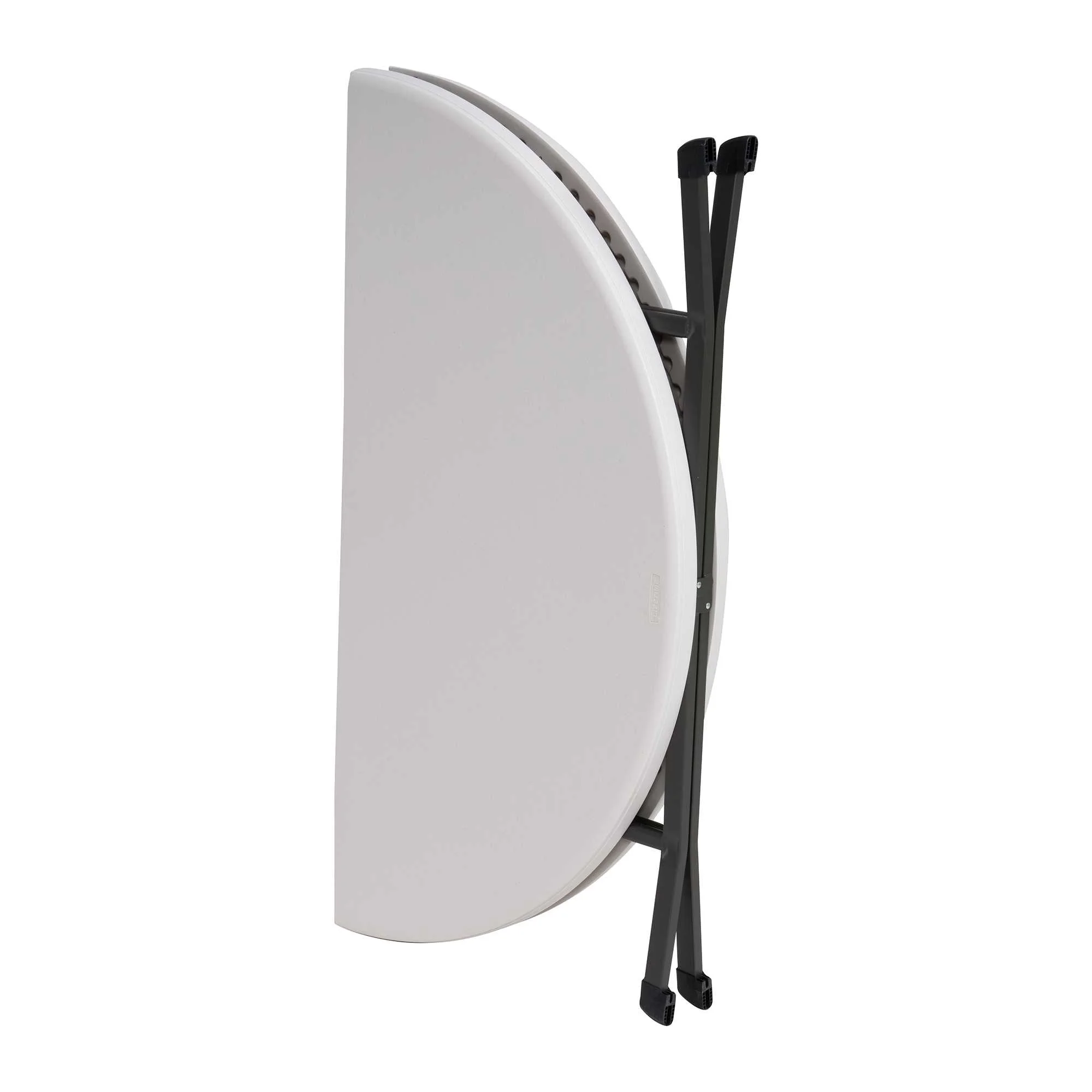 Lifetime Commercial Fold-in-Half 60 in Indoor/Outdoor Folding Round Table White Granite 1 Piece 1 Count