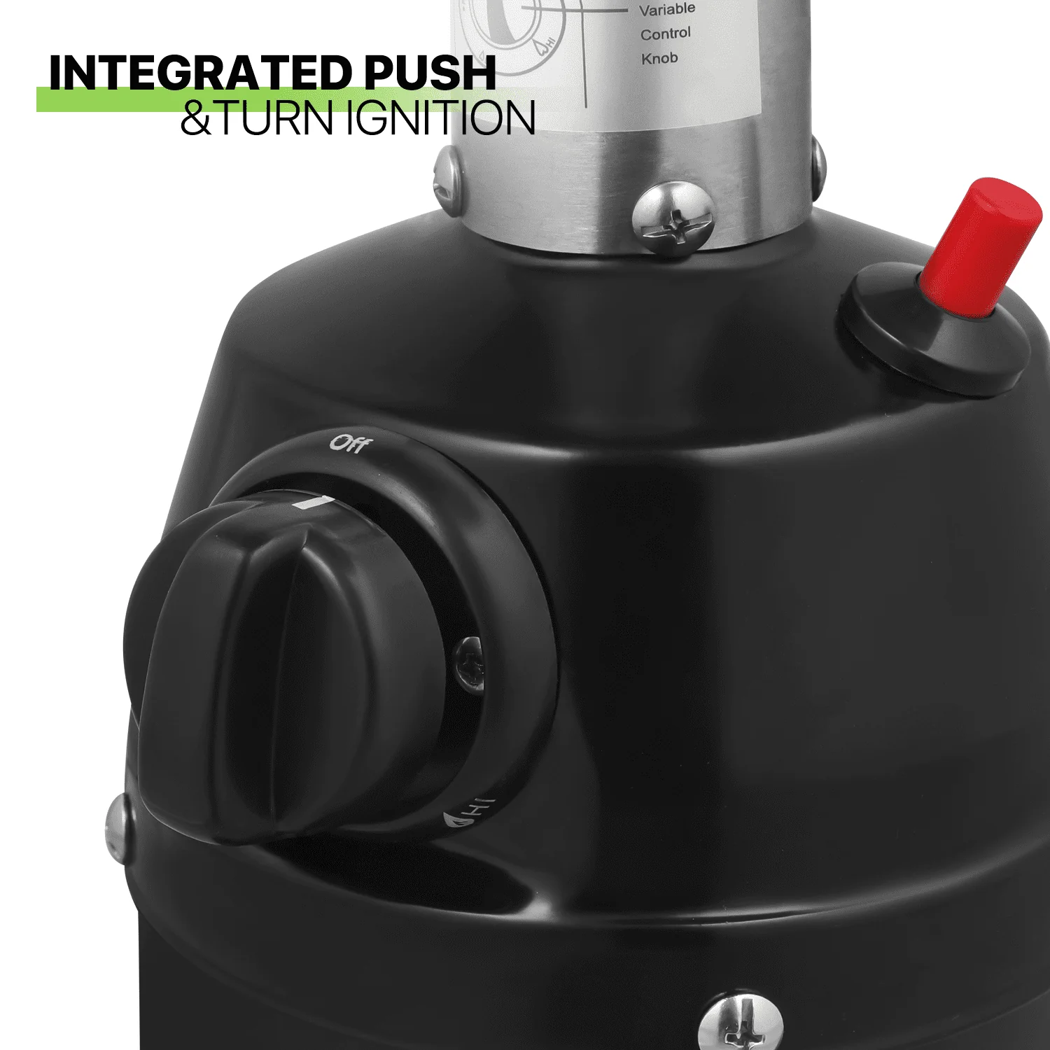 Magshion 11,000 BTU Stainless Steel Patio Heater Portable Propane Gas Standing Tabletop Patio Heater with Pilot Light for Outside Garden, Black