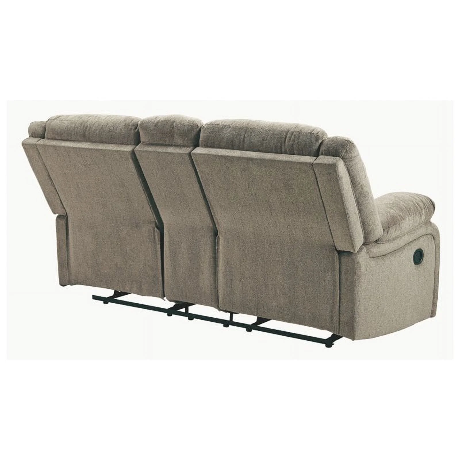 Bowery Hill Contemporary Fabric Reclining Loveseat with Console in Pewter