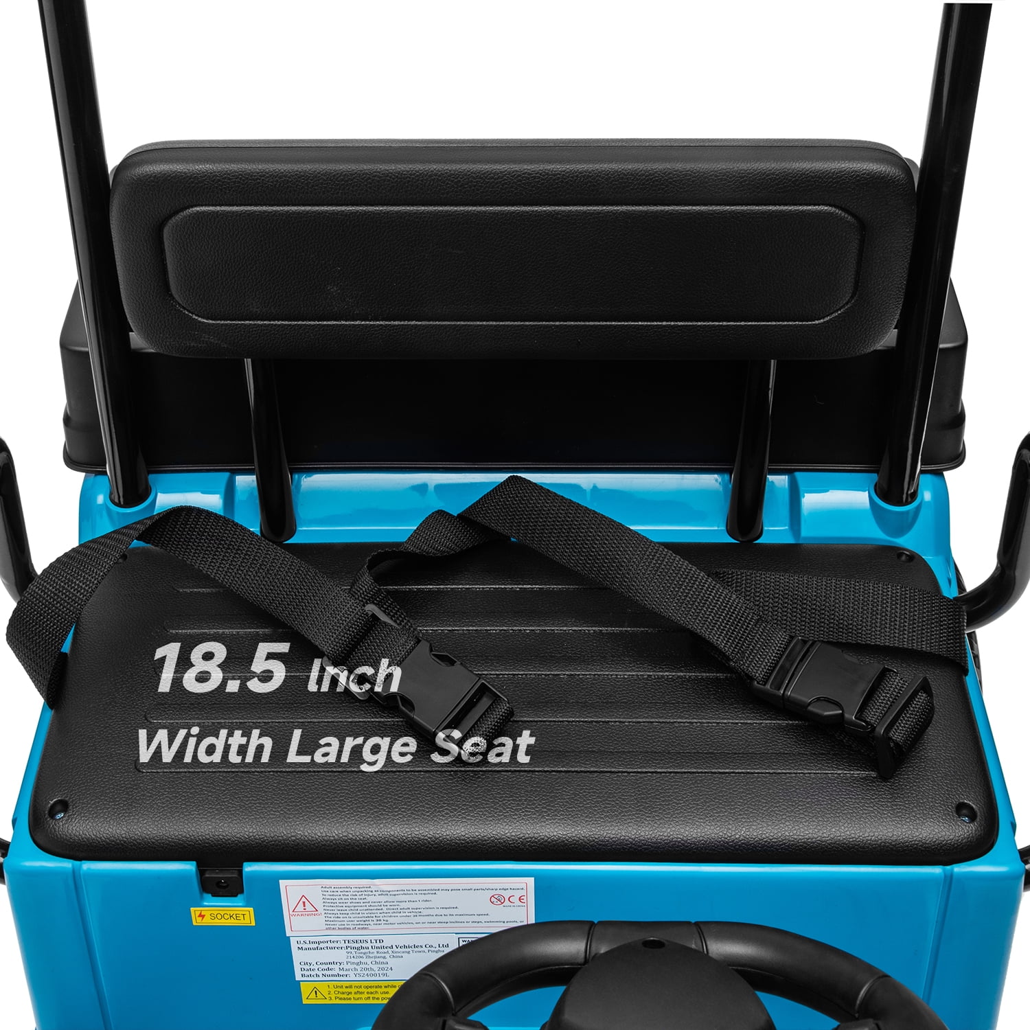 Track Seven 24V Ride on Car, Electric Golf Cart with Ceiling, Ride on Truck with Remote Control, Music, Rear Storage Box, Electric Car for Boys Girls Age 3+, 18.5