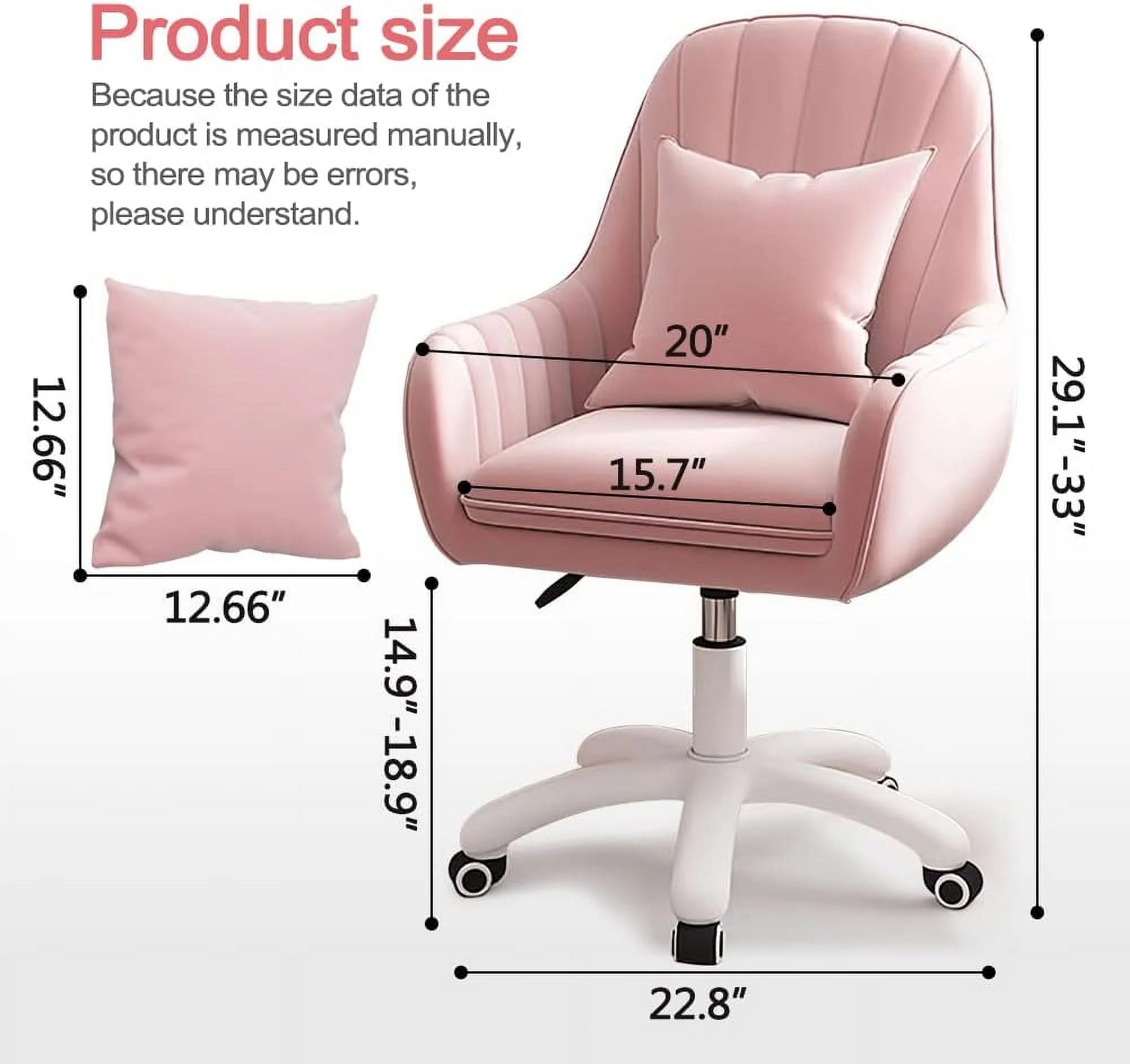 Home Office Chair Computer Chair with Mid-Back Upholstered Modern Tufted Computer Task Chair Swivel Height Adjustable Velvet Accent Chair.��White��