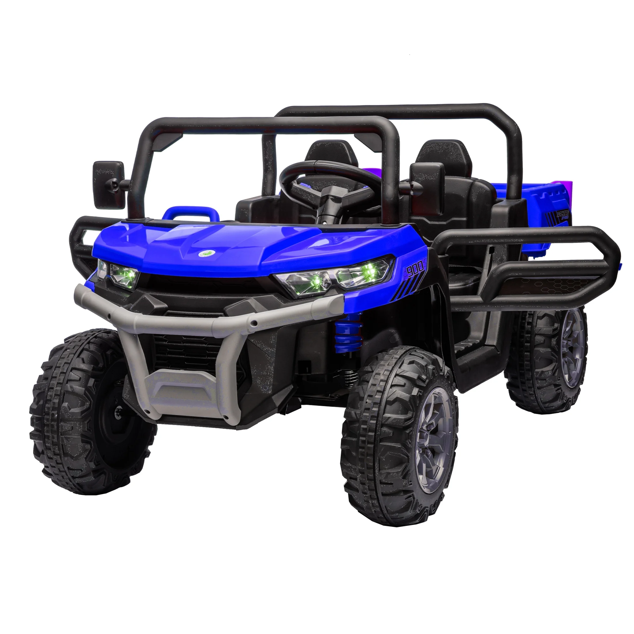 Xuanlur 24V 2 Seater Kids Ride on Car Truck, Ride on UTV W/ 2x200W Motor, 24 Volt Ride on Toys W/ Dump Bed/Shovel, Electric Car for Kids W/ Durable Tires, LED Light, Music, Remote Control, Black