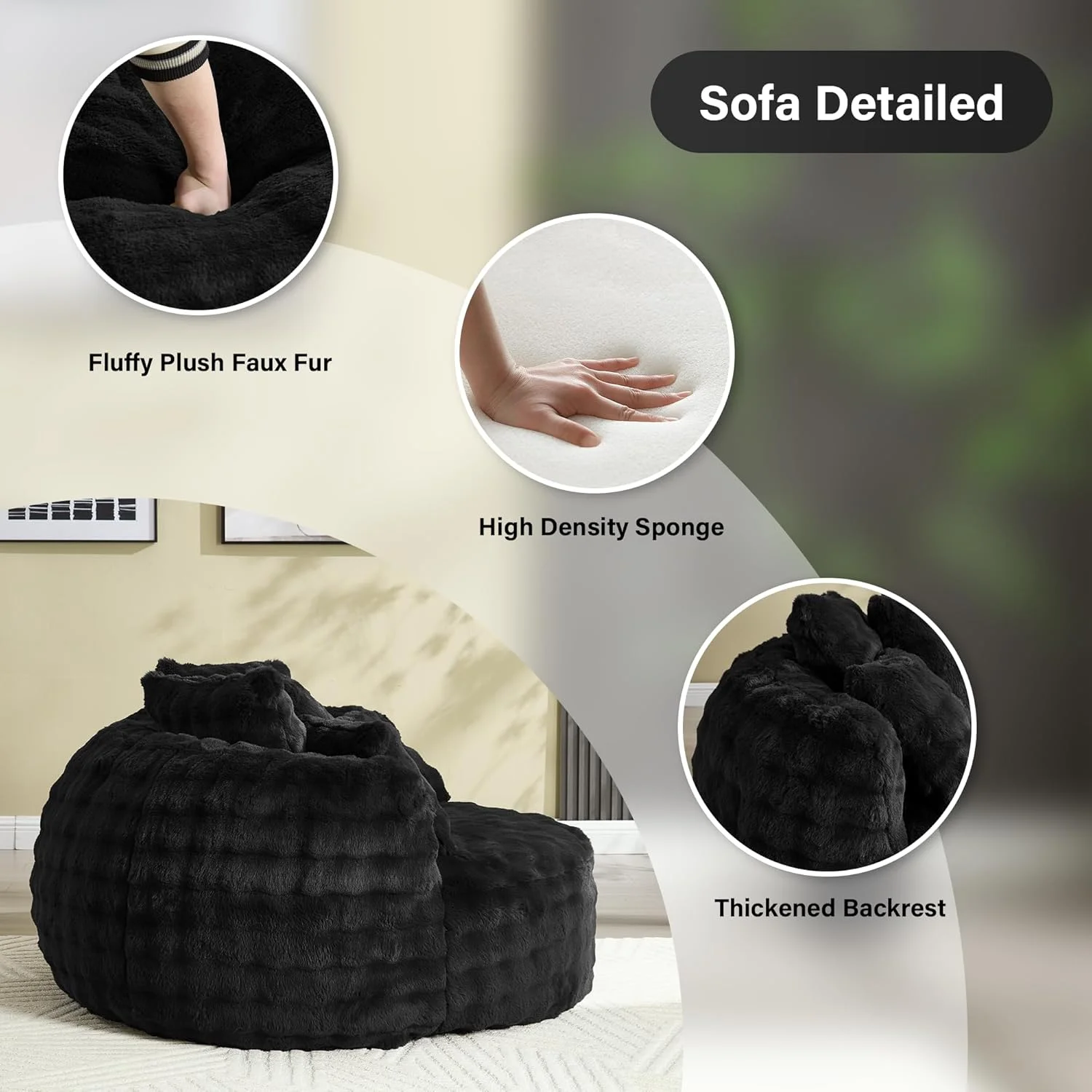 Wiilayok 58'' Oversized Chaise Lounge Chair Indoor,Thickened Backrest Sleeper Sofa Couch with Soft Pillows for Living Room, Gray