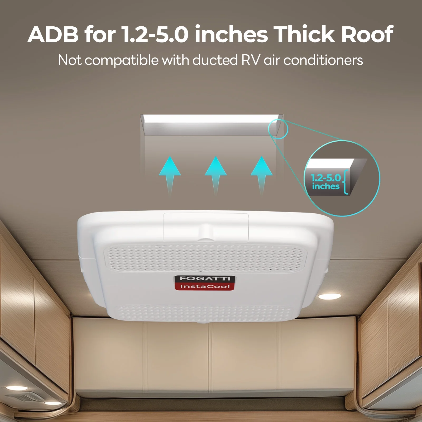 RV Air Conditioner 13500 BTU Rooftop AC Unit, Instacool with R32 Refrigerant & Wired Controller