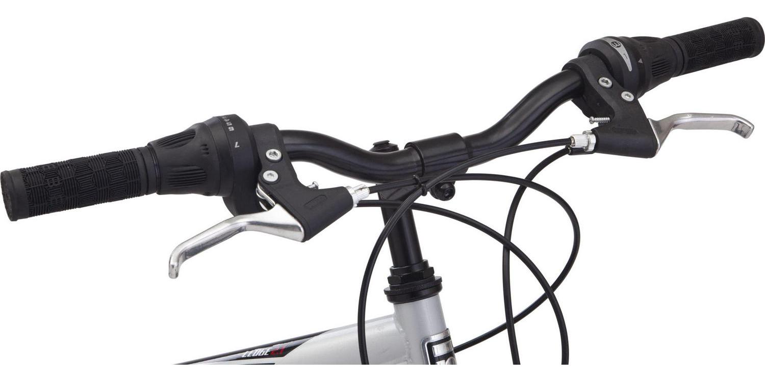 Mongoose Ledge 2.1 Mountain Bike. 24-inch wheels. 21 speeds. boys frame. Silver/Red