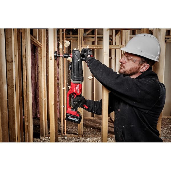 M18 FUEL 18-Volt Lithium-Ion Brushless Cordless GEN 2 SUPER HAWG 7/16 in. Right Angle Drill with M18 FUEL Hackzall