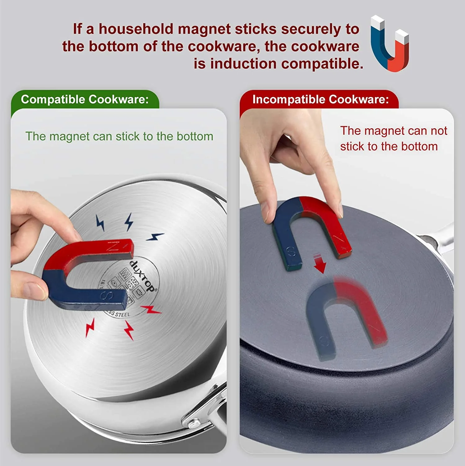 Duxtop Portable Induction Cooktop, Countertop Burner Induction Hot Plate with LCD Sensor Touch 1800 Watts, Silver 9600LS/BT-200DZ