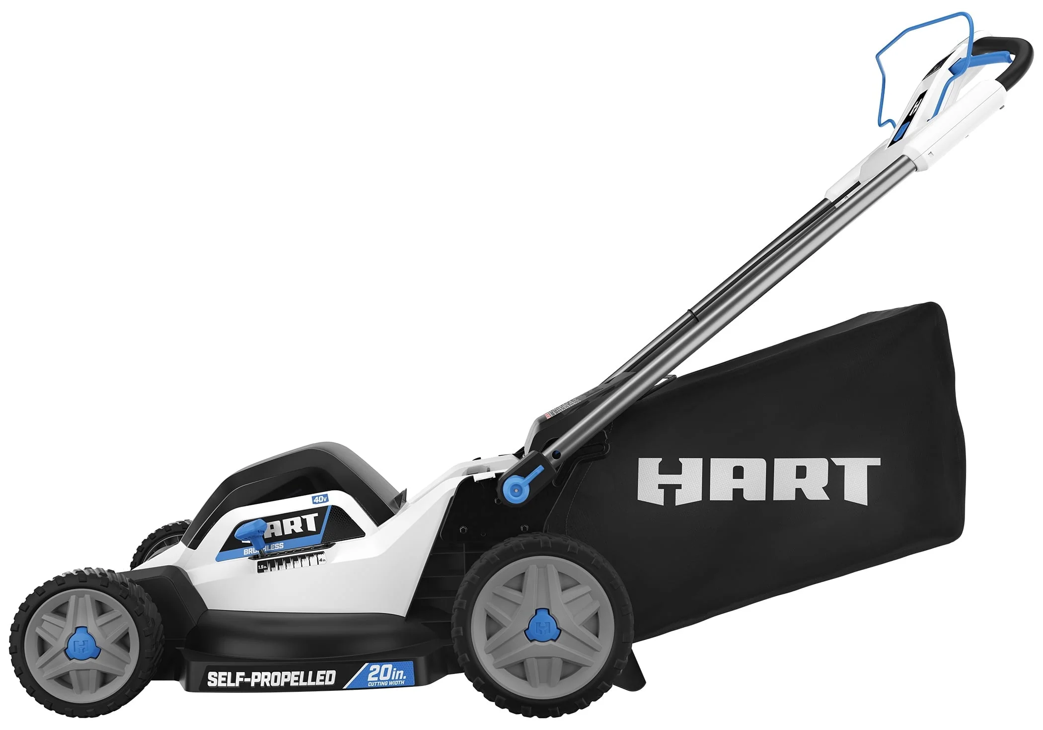 HART 40-Volt 20-inch Self-Propelled Battery-Powered Brushless Mower Kit, (1) 6.0Ah Lithium-Ion Battery