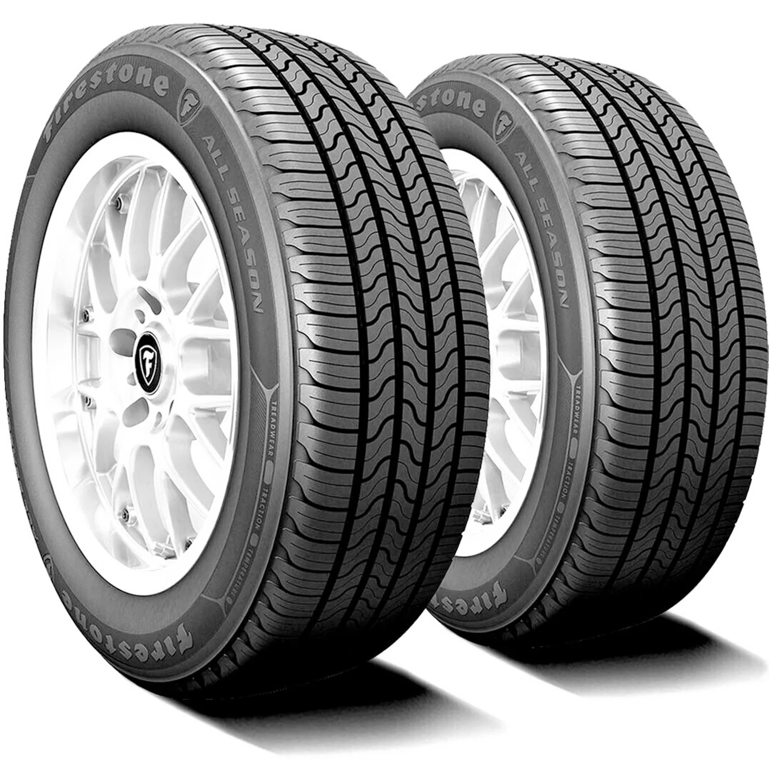 Set of 4 (FOUR) Firestone All Season 215/60R16 95T AS All Season A/S Tires Fits: 2011-15 Chevrolet Cruze LT, 2012 Nissan Altima SL