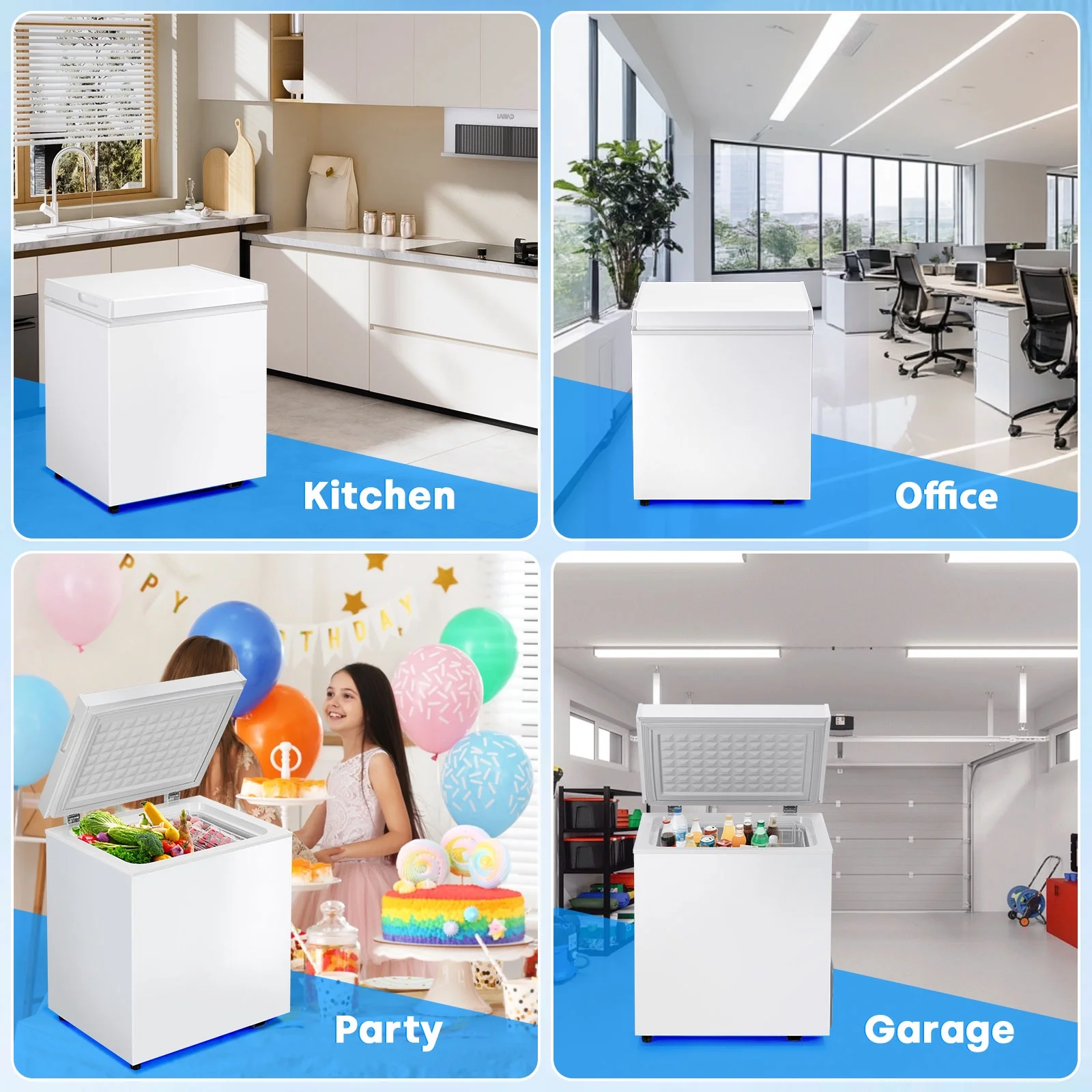 Dimedeal 1.8 Cu.ft Apartment, Dorm, Office Use Chest Freezer