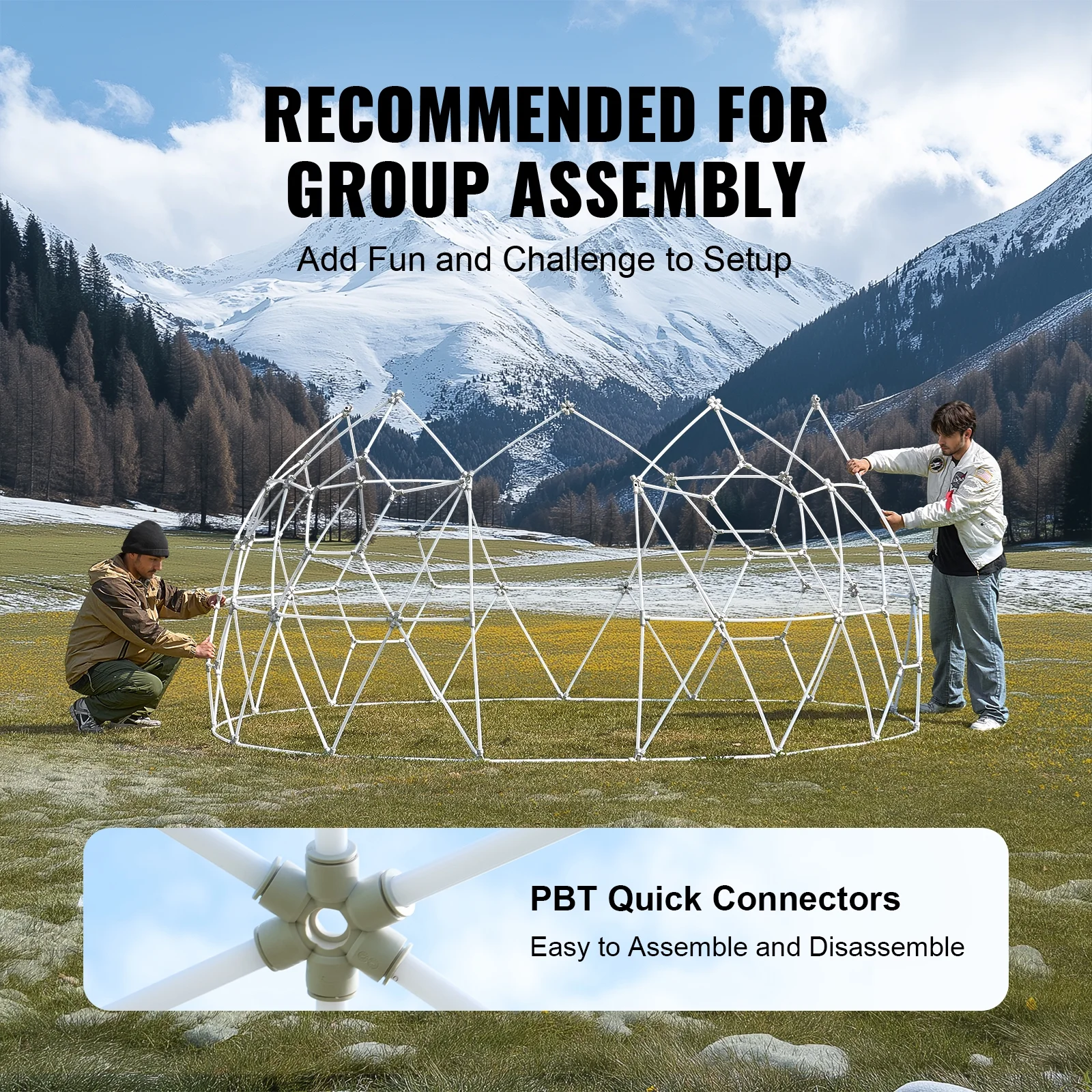 KFFKFF Outdoor Dome Shelter, 9.5 FT Clear PVC Garden Tent, Waterproof Geodesic Dome Tent with Window for Patio, Backyard Dining, and Parties