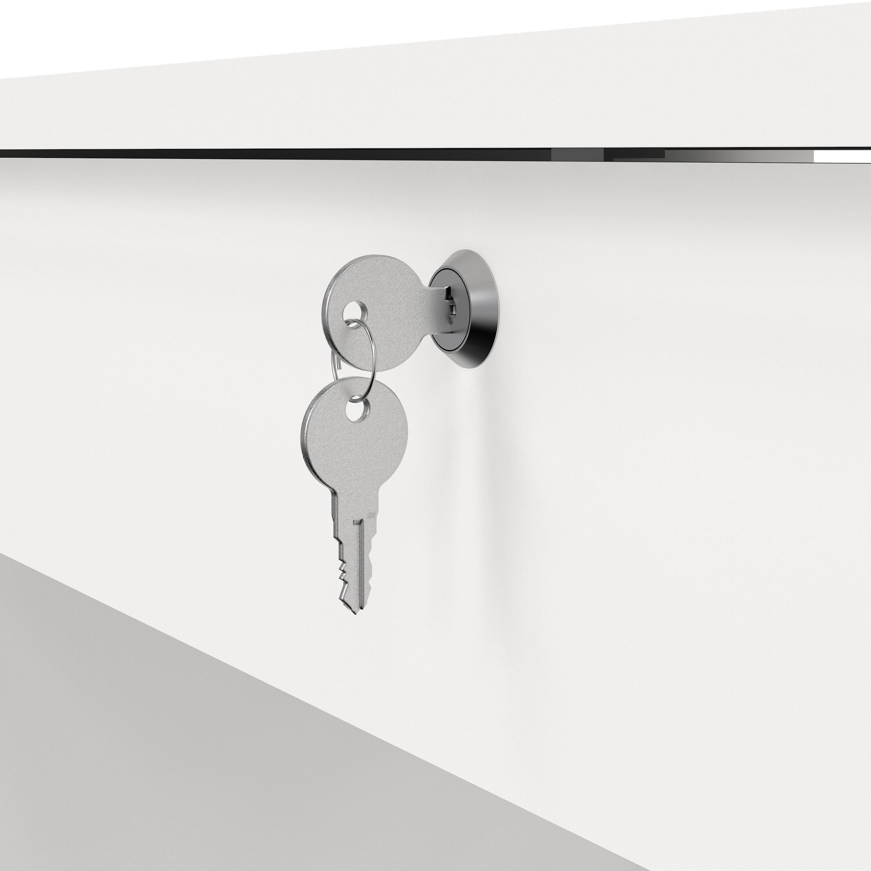 Tvilum Walden 5 Drawer Office Desk with 1 Locking Drawer for Adults, White