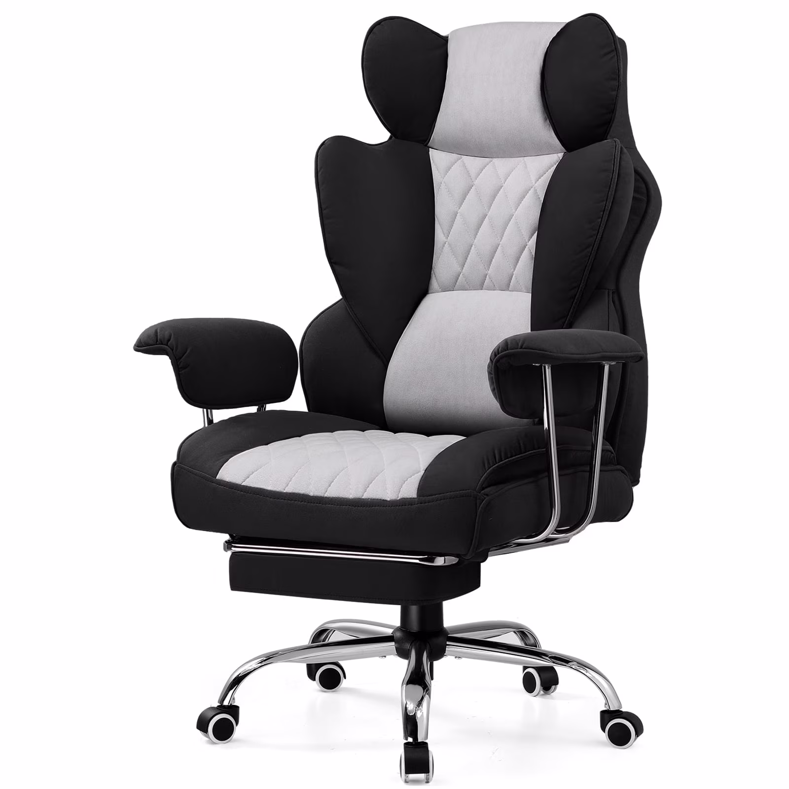 LUCKLIFE Big & Tall Office & Gaming Chair 400LBS Capacity, Wide Ergonomic Seat with Footrest, Adjustable Armrests, Black