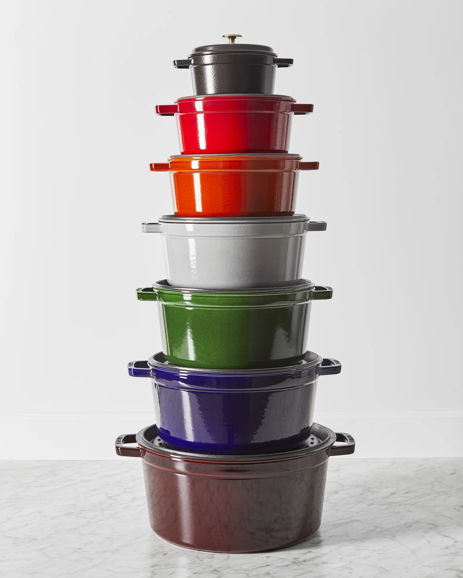 Staub Cast Iron 13.25-qt Round Cocotte - Grenadine