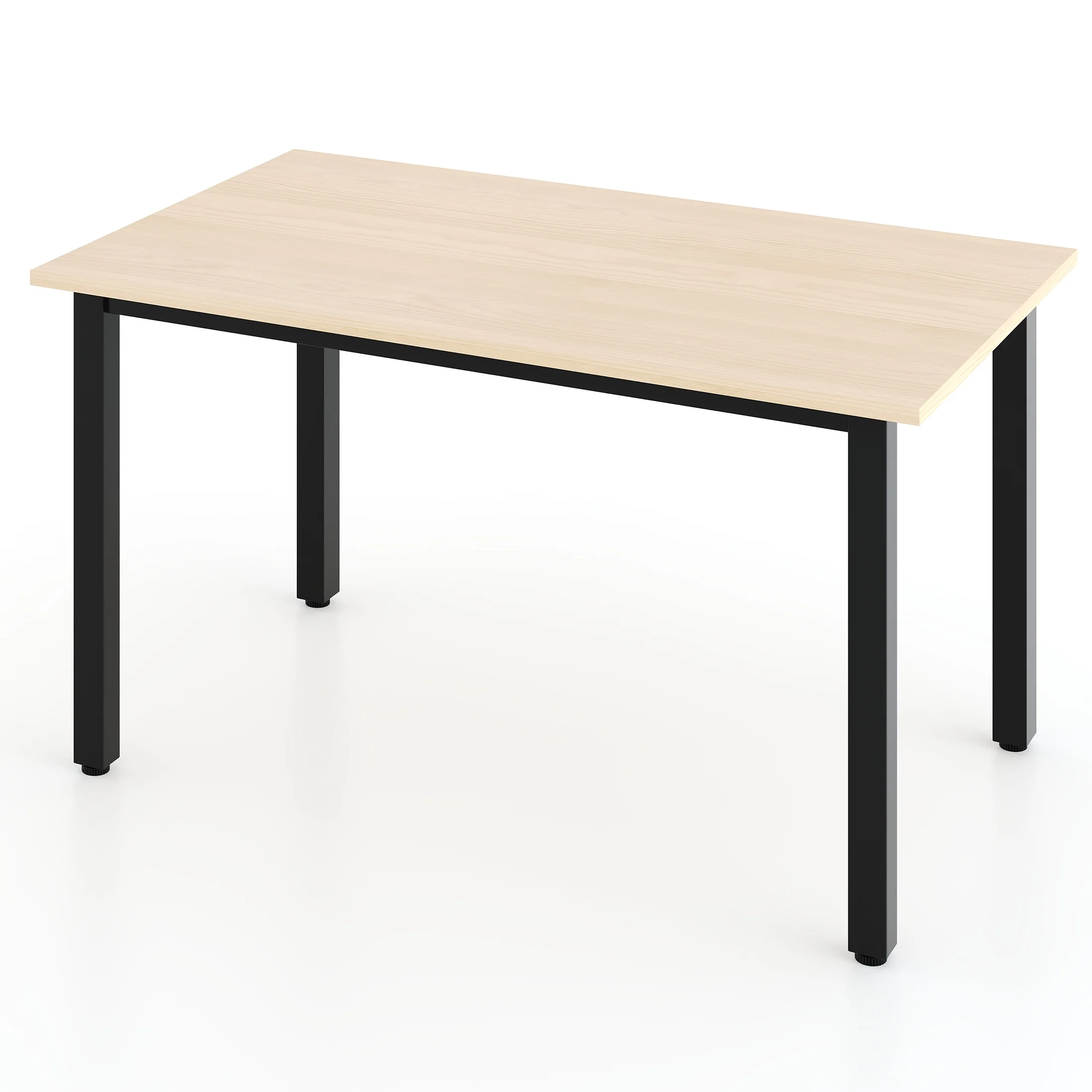 UHOMEPRO Dining Room Table Set, 3-Piece Dining Table Set with 2 Benches, Kitchen Table Set for 4 with Metal Frame, Modern Dining Room Set Furniture Set for Bar Dining Room Breakfast Nook, Black